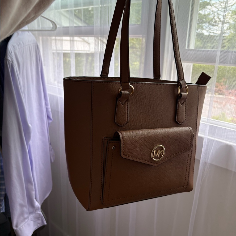 Michael Kors Tan Tote Bag with Gold Accents